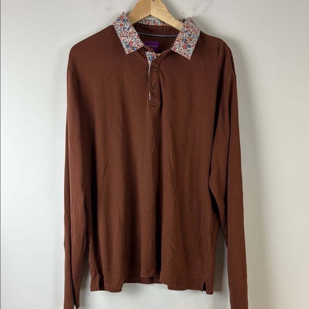 Simons Floral-accent organic cotton polo Made with Liberty Fabric Size XL